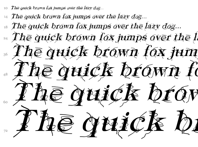 Typography Ties font waterfall